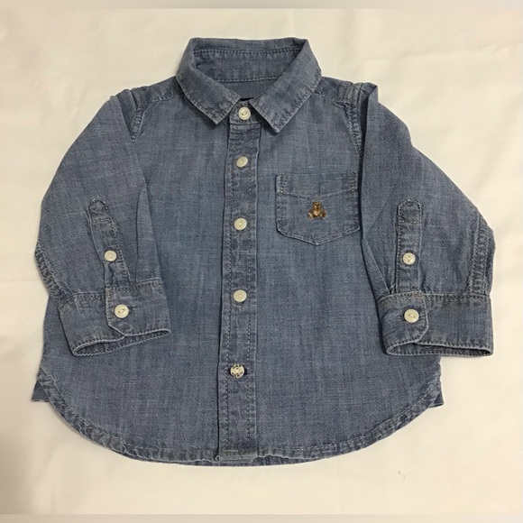 Gap Baby Boy 2-piece Chambray Shirt and Splendid Pants Size 6-12 Month - K327 - Picture 3 of 12